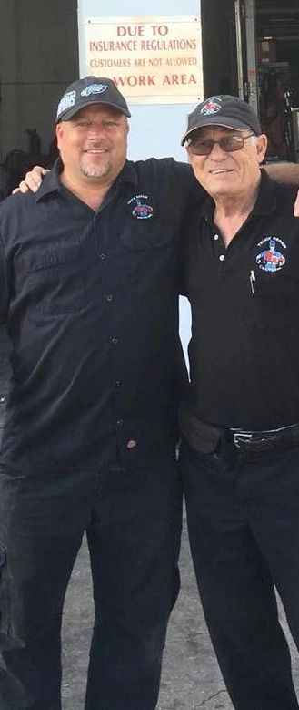 Frank Jr. and Frank Sr. at the shop today